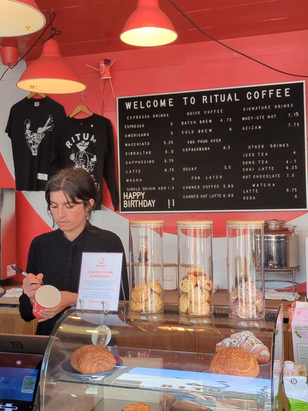 Nothing beats this feeling of finding a new coffee shop you can support 🤎☕ @ritualcoffeeroasters 

#womanownedbusiness #womanownedsmallbusiness #sanfrancisco #sftok #sfcoffeeshops #sanfranciscofood #sanfranciscocoffee #bayarea #bayareacoffee #bayareacoffeeshop #bayareafood #coffee #coffeelover #coffeeshop #cafe #cafeshopping 