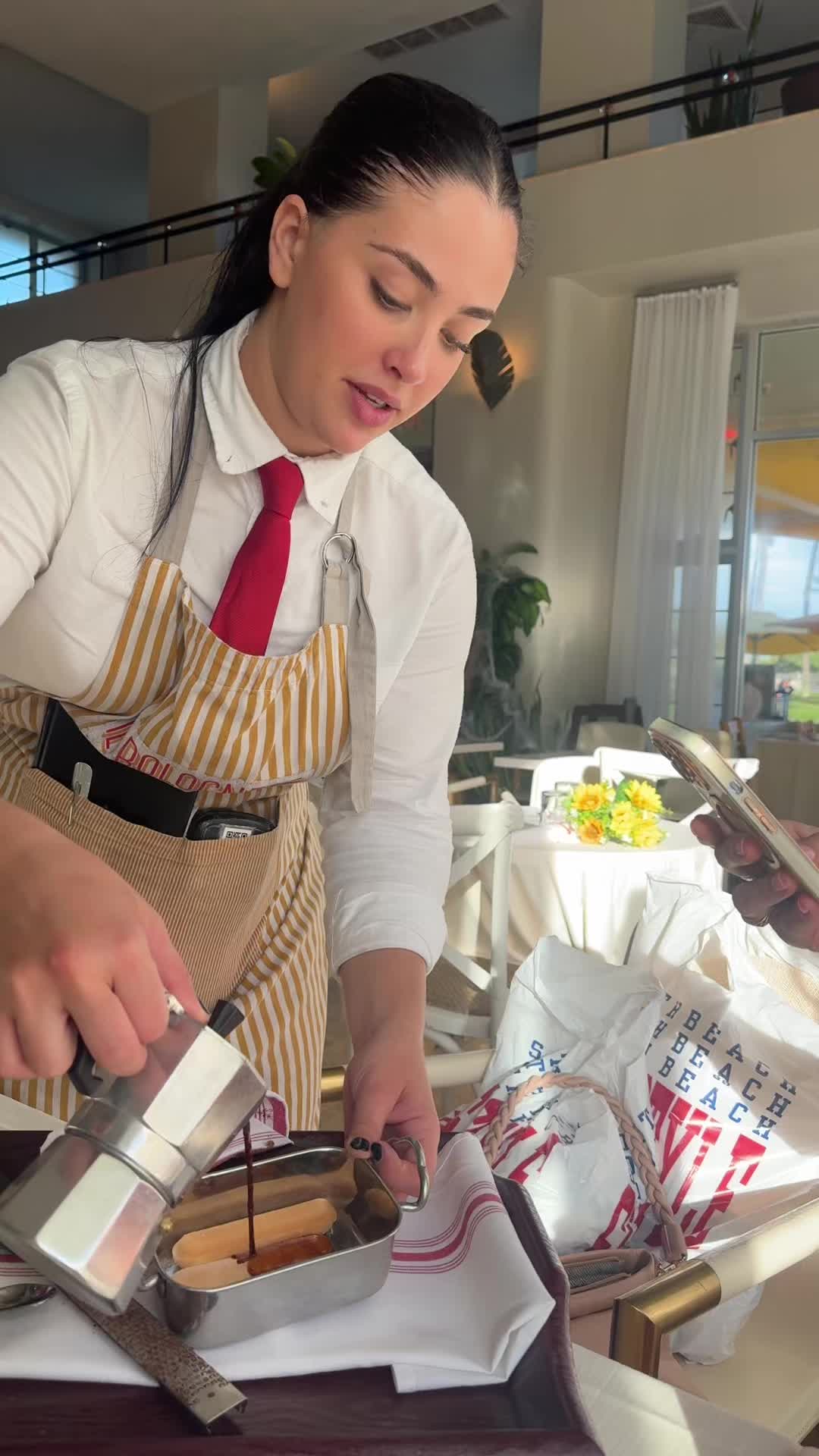 Our beautiful server. #miami #ilbolognese #italia 