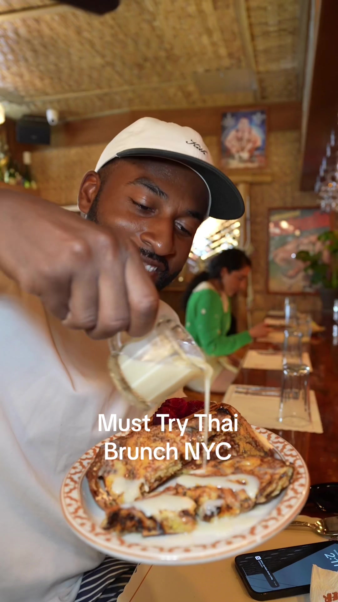 The brunch at @thaidiner was 🔥. I will have dreams about that Thai Babka French toast🙌🏾. #thaifood #brunch #newyorkcity #frenchtoast #bec #thaiicedtea 