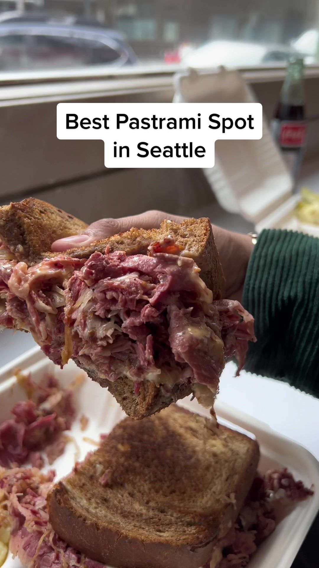 Market House Meats in Seattle with a Hot Reuben Sandwich blowing my mind #seattlefood #reubensandwich #seattlesandwiches 