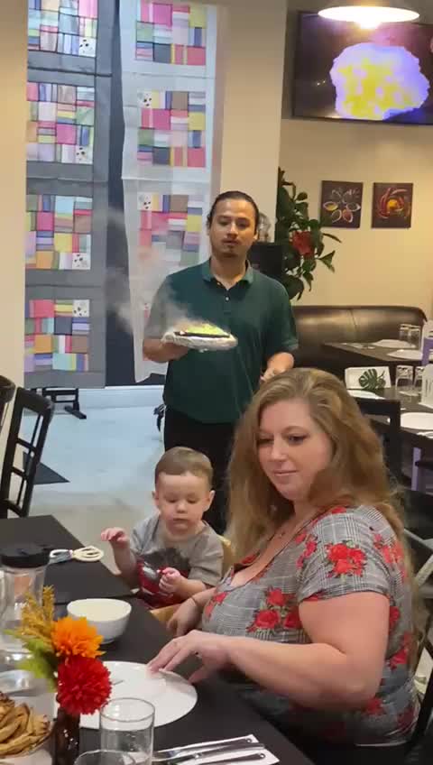 #lovely family with the cutest baby @TajDarbar#bless their hearts with good food and good times#original sizzling sound 