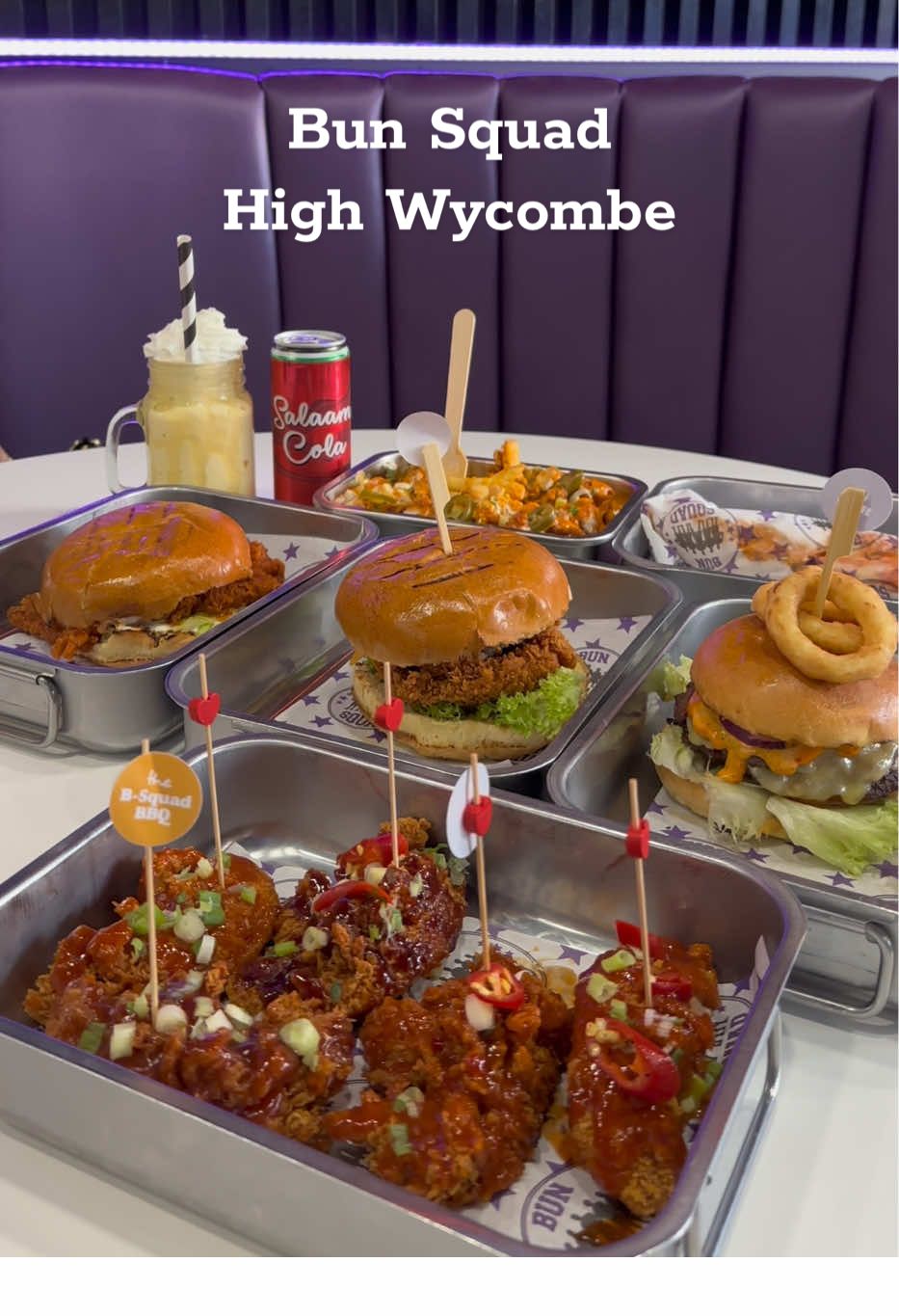 🏀🔥 Bun Squad – The Real MVP of Burgers in High Wycombe! 🍔💯

If you’re after next-level burgers with serious flavour, Bun Squad is where it’s at! 😍🍗 From the theme to the taste — everything’s a slam dunk! 🏀✨

We went in hard with the lineup 💥👇
🍔 The Hot Player – Nashville chicken burger, crispy, spicy & packed with flavour 🔥🍗
🍔 The Jordan Drip – Manchester dip burger, juicy & saucy perfection 🤤🏆
🍔 The Hoop – a beef classic done right, full of that meaty goodness 🏀🥩
🌭 The Fiery Shaq Hot Dog – bold, spicy & loaded with flavour 💪🌶️
🍟 Plus chicken loaded fries & crispy tenders — golden,saucey, crunchy & straight-up delicious 😍🍗

Everything was fresh, saucy, and full of flavour — you can really taste the quality 💯👏 The vibe? 🔥 Perfect for a chill meal, match night, or a foodie hangout with the squad 🙌🍔

📍@Bun Squad 
42–43 Oxford St, High Wycombe HP11 2DJ

#BunSquad #HighWycombeEats #HalalBurgers #FoodieUK #burgerlovers 