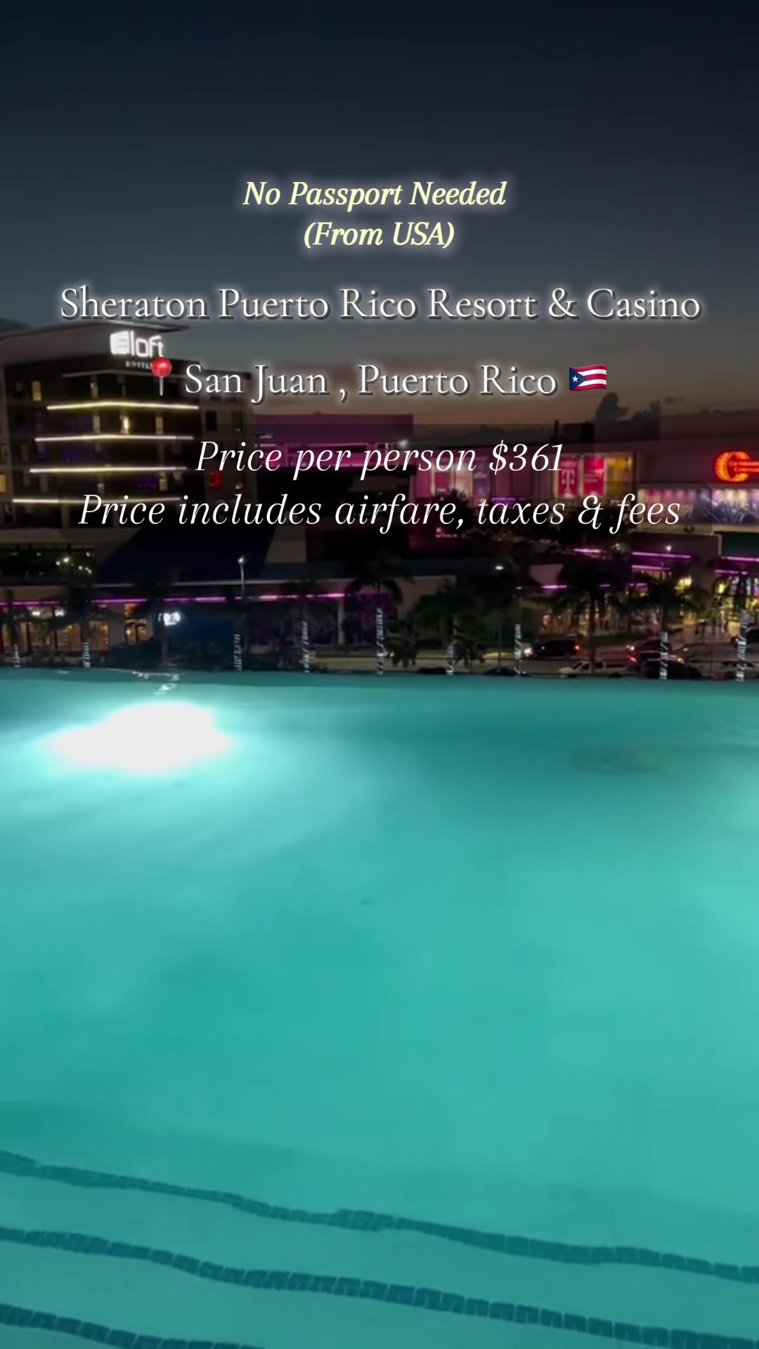 Sheraton Puerto Rico Resort & Casino in San Juan Puerto Rico . Travel deal you don’t want to miss 

📅 March
✈️ JFK
#fyptravel #tavel #sanjuan #caribbean #caribbean 