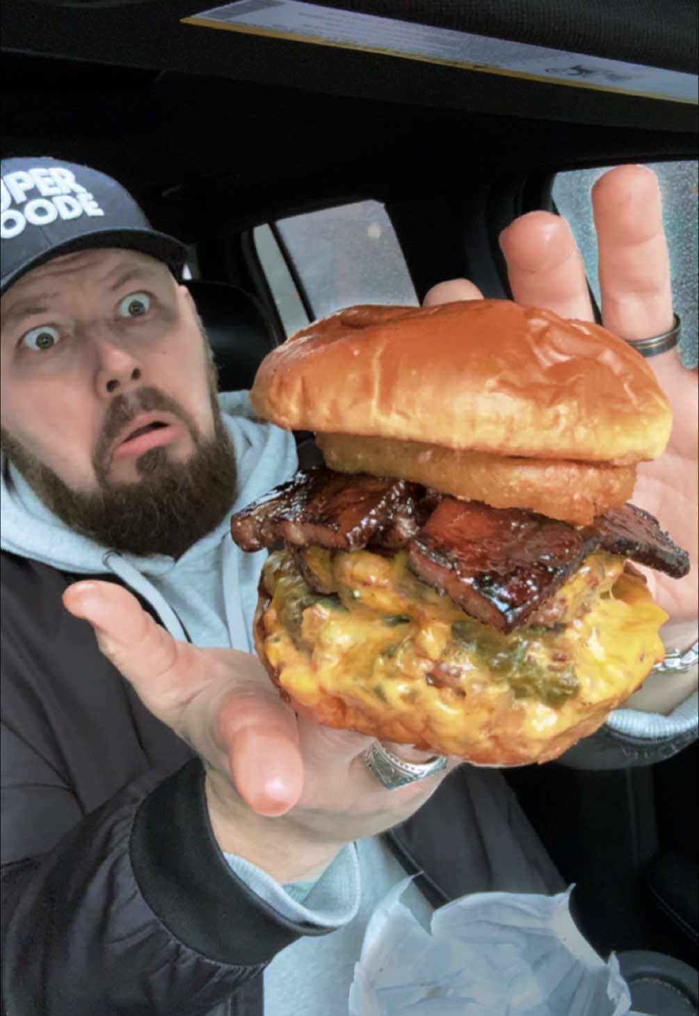 Angry cowboy burger from Burger Alley Chicago in the Sourh Loop neighborhood of Chicago, IL 

#foodie #foodreview #burgerdrip #cheesepull #meltlords #nextlevelbites #crazyfoodie #stuffedandstacked #foodcrack #oozebites #legendaryeats #foodchaos #wildflavors #saucydrip #musttrybites #foodies 