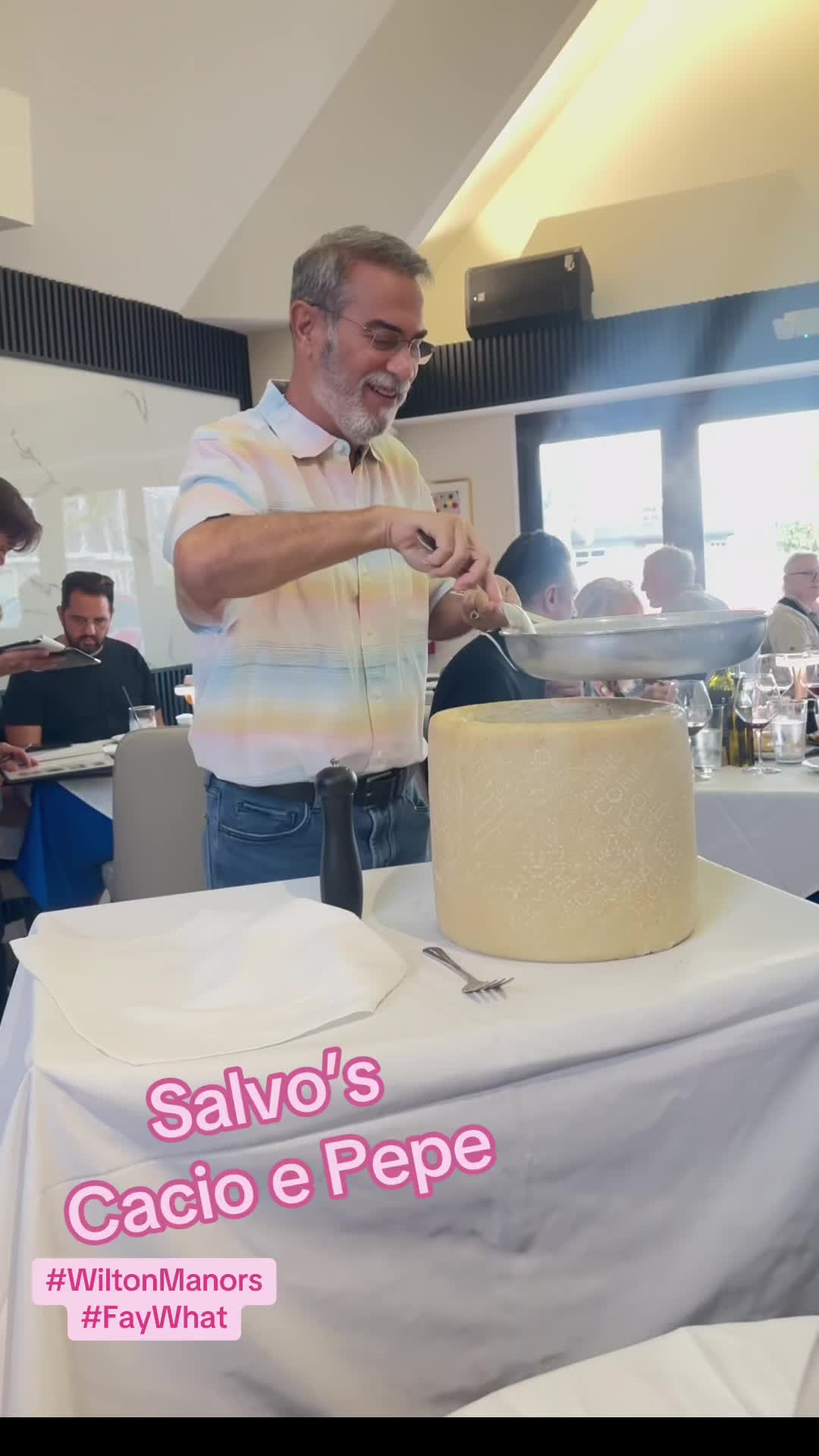 Salvo Eagle does cacio e pepe tableside at SALVO’s Osteria Romana. #FayWhat #foodie #italianfood #cacioepepe #yum #relatable #wiltonmanors 