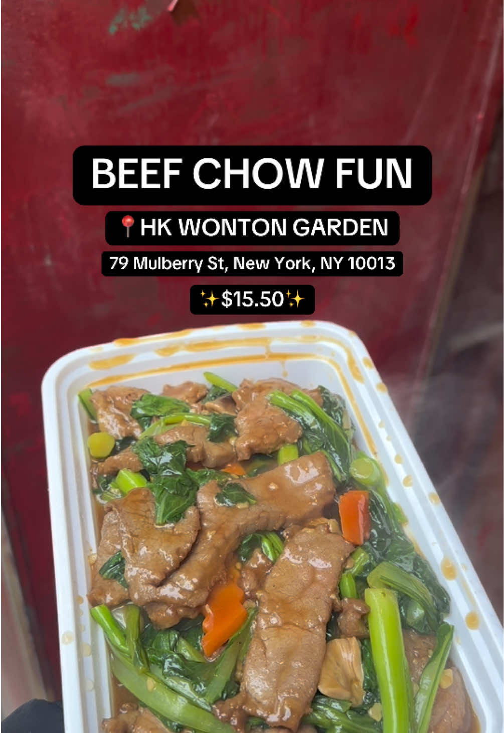 Pan Chow Fun w/ Sliced Beef & Veggie $15.50
✨Soooo much beef✨

🍲HK Wonton Garden
📍79 Mulberry St, New York, NY 10013

#noodles #noodle #cheapeats #chinatown #newyork 