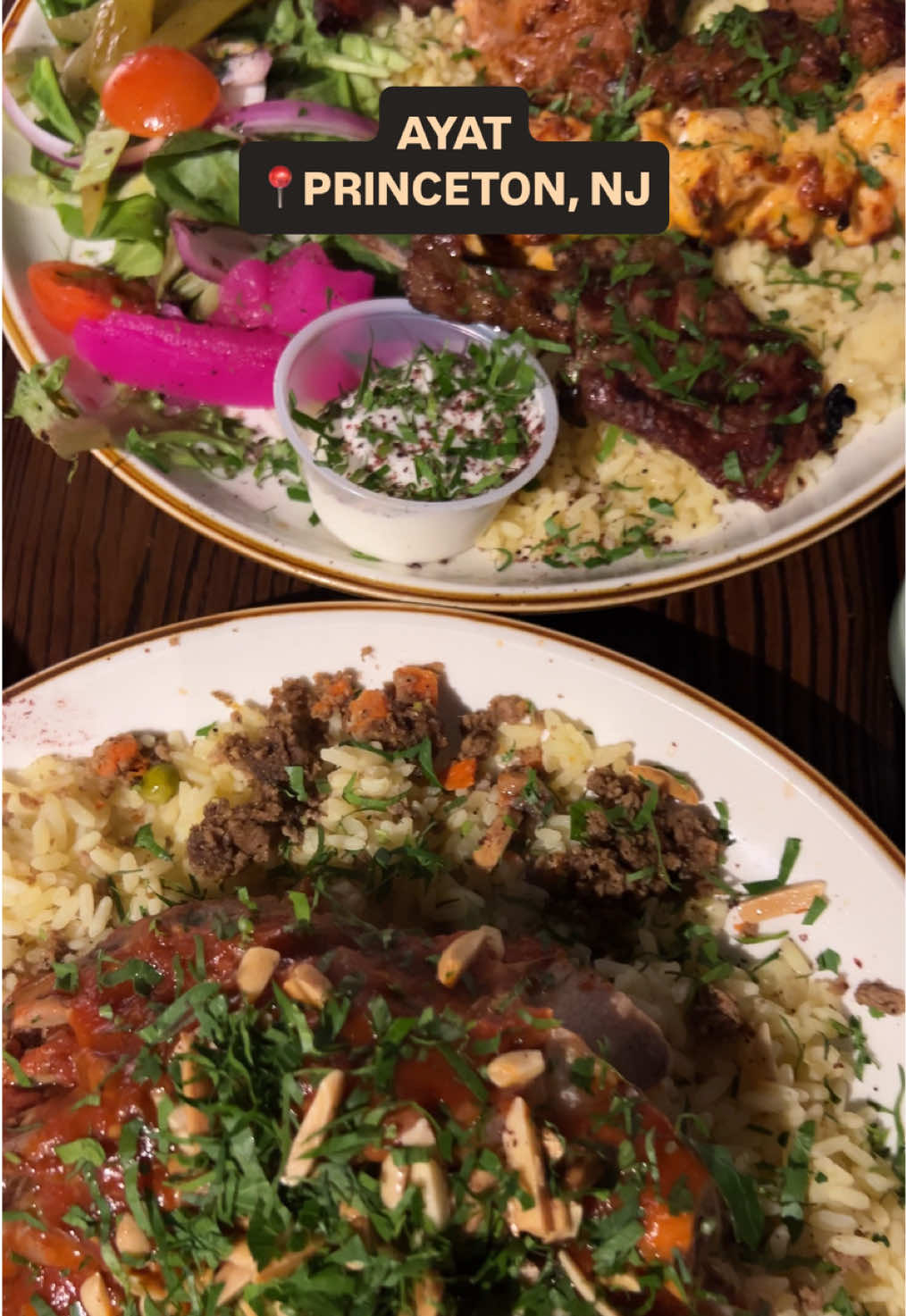 📍Princeton, NJ | Ayat 

You guys hear that? Try Ayat in Princeton?!?!

The Ayat in NYC has been on my list for so long, and I’m glad to have tried their food in Princeton. Everything was so flavorful and tender.

✨Salata Filistini
⭐️ Falafel
⭐️ Lamb Ouzi Royale
✨ Mixed Grill

#palestine #njrestaurants #creatorsearchinsights 